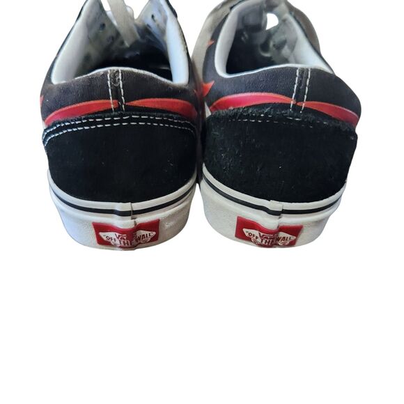 Vans Old Skool Mens Sz 7 Black Red Yellow Flame Skater Shoe High Top Maximalist - Picture 3 of 6